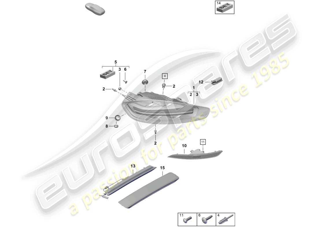 porsche 2021 (718 boxster spyder) rücklicht kennzeichenlicht zusätzliches bremslicht nebelschlusslicht teilediagramm