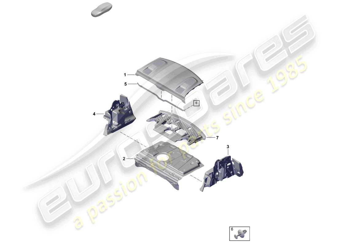 porsche 2020 (taycan 9j1-1) tablett schalldämpfer ersatzteildiagramm