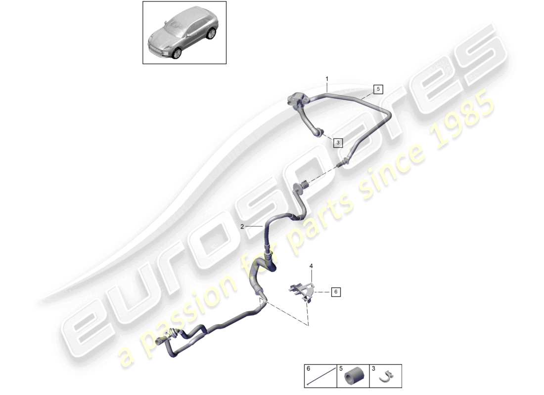 porsche 2021 (macan) vakuumleitung teilediagramm
