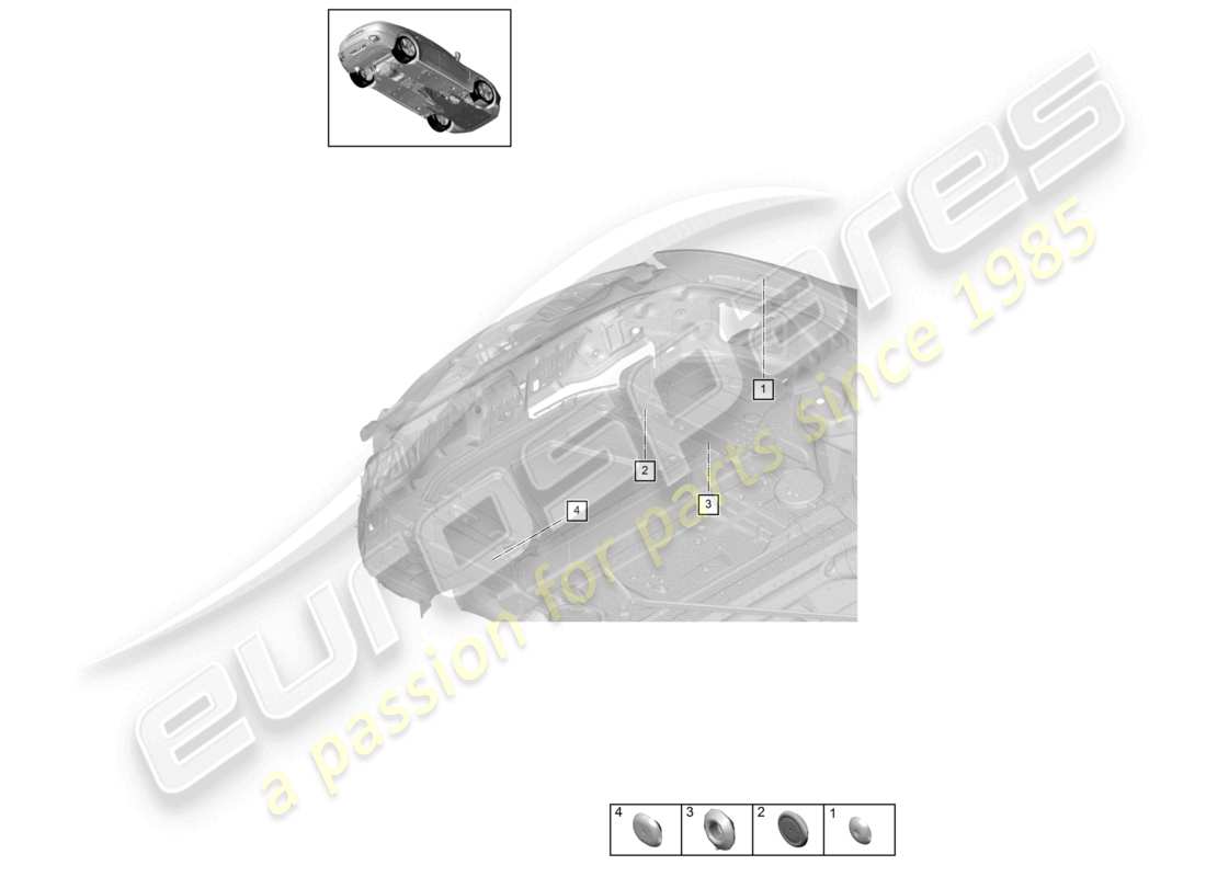 porsche 2021 (panamera 971-1) stopfen oben hinteres ende teilediagramm