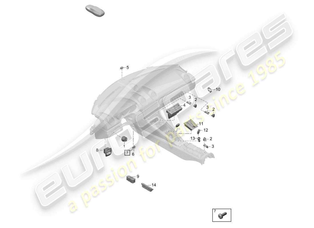 porsche 2021 (718 cayman gt4) schalter bedienfeld klimaanlage teilediagramm