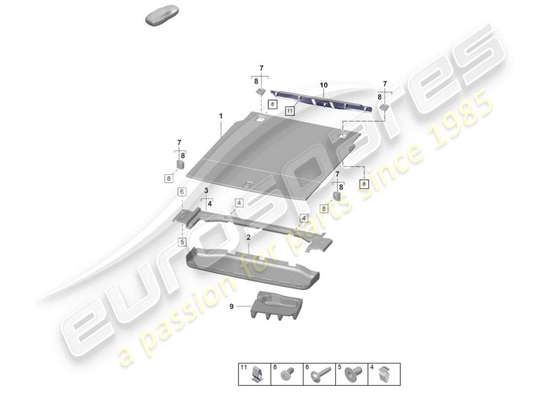 porsche 2020 (taycan 9j1-1) gepäckraumverkleidung unten gepäckraumboden teilediagramm
