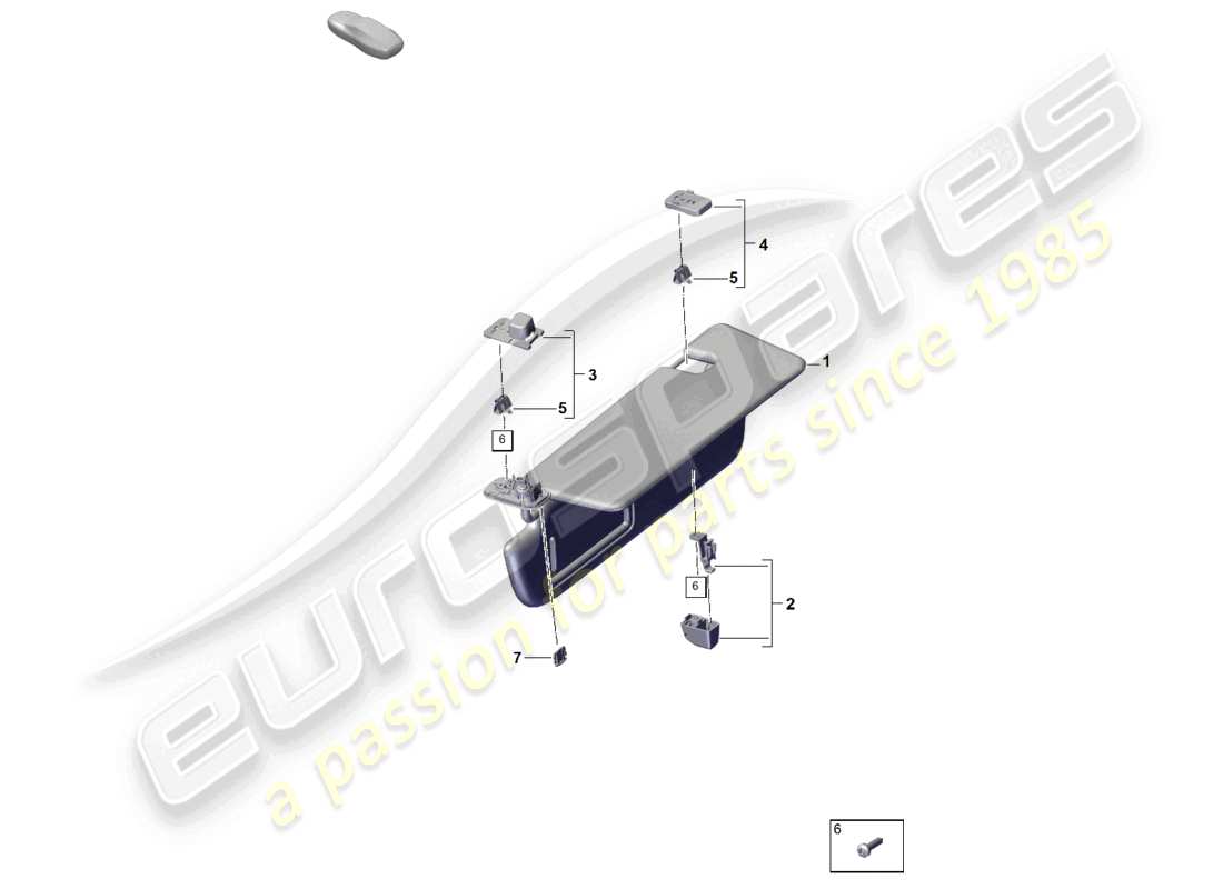 porsche 2025 (cayenne e3 pa) sonnenblenden ersatzteildiagramm