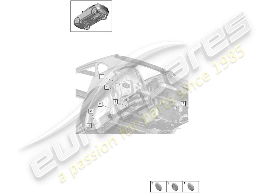 porsche 2021 (macan) stopfen heckteil querwand teilediagramm