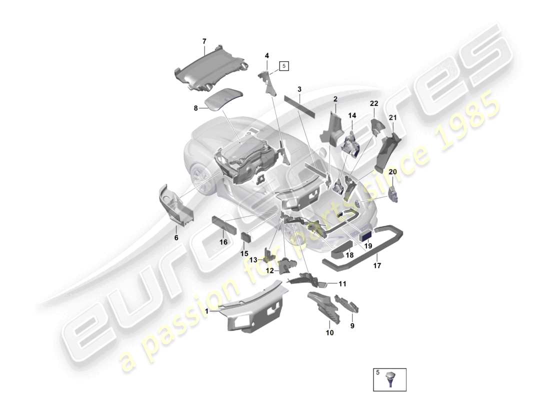 porsche 2023 (718 boxster spyder) karosserieisolierung (universelle anwendung) teilediagramm