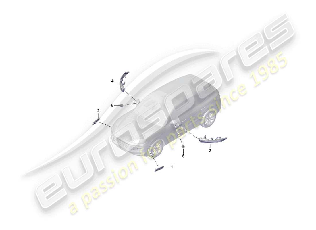 porsche 2025 (cayenne e3 pa) seitenmarkierungsleuchte blinker-repeater teilediagramm