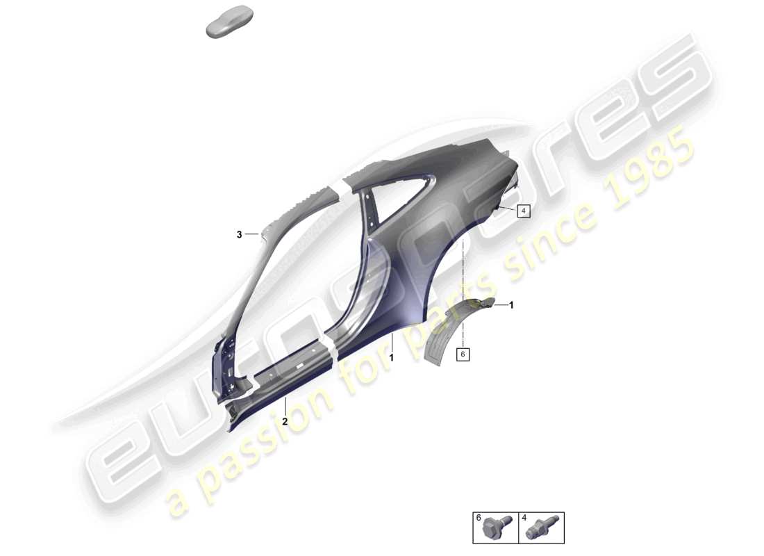 porsche 2020 (992-1 turbo / s) seitenteil außen sport classic ersatzteildiagramm