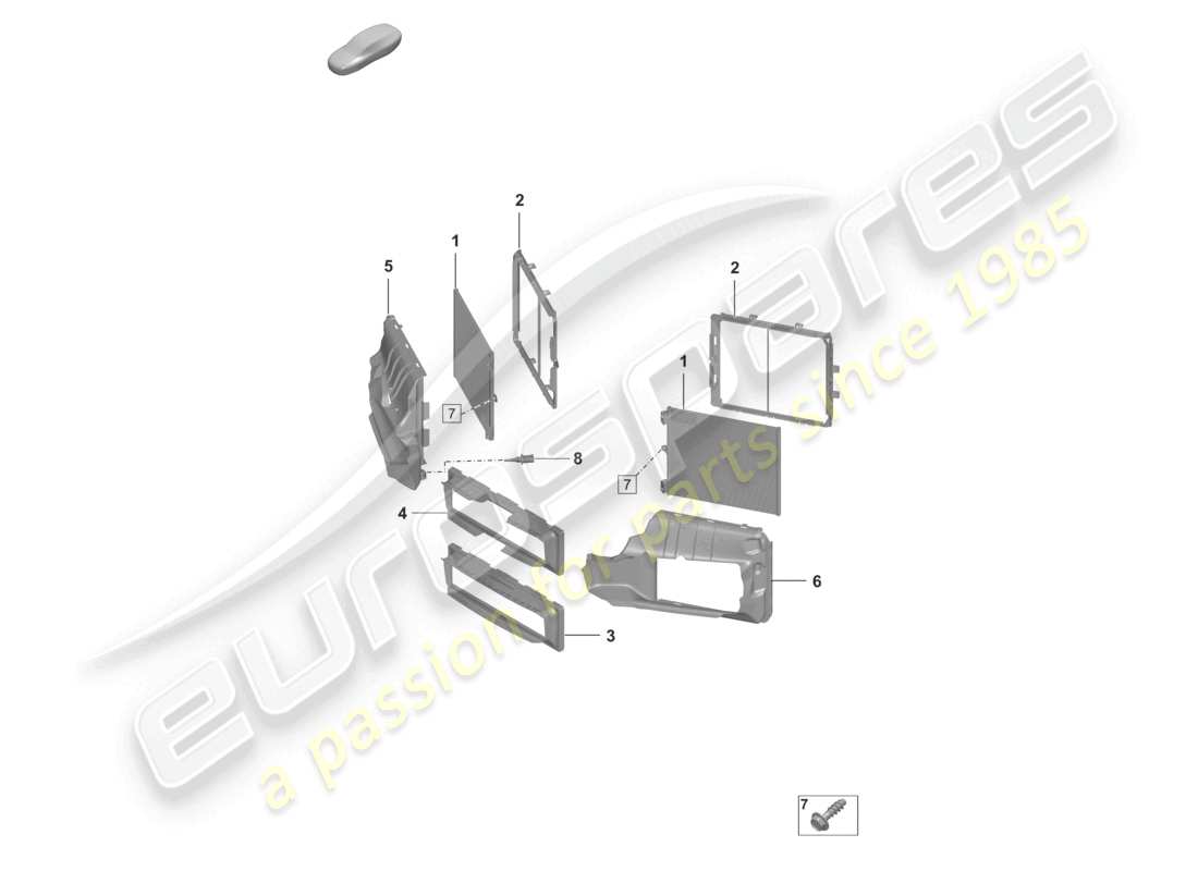 porsche 2023 (992-1) klimakondensator luftführungsgehäuse sport design paket teilediagramm