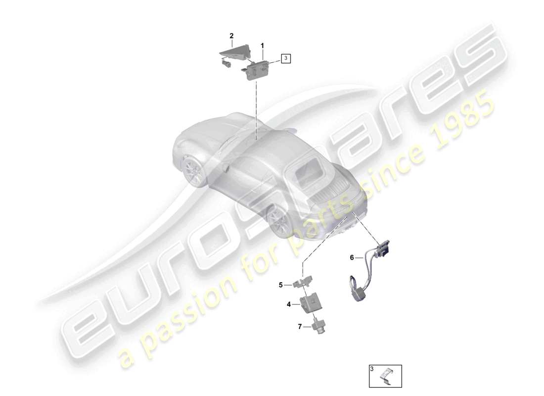 porsche 2024 (992-2) frontkamera für fahrerassistenzprogramme rückfahrkamera real top view teileübersicht