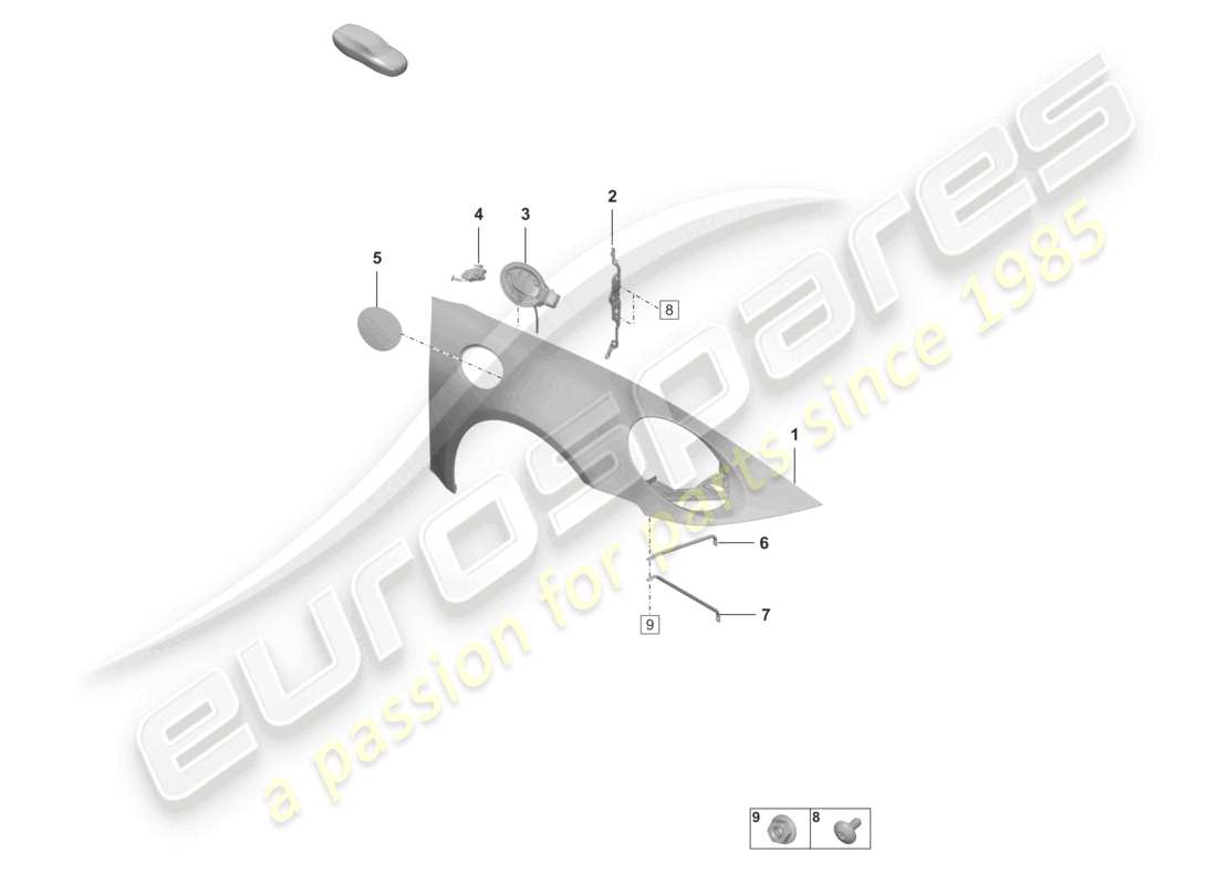 porsche 2020 (992-1 turbo / s) wing-teilediagramm