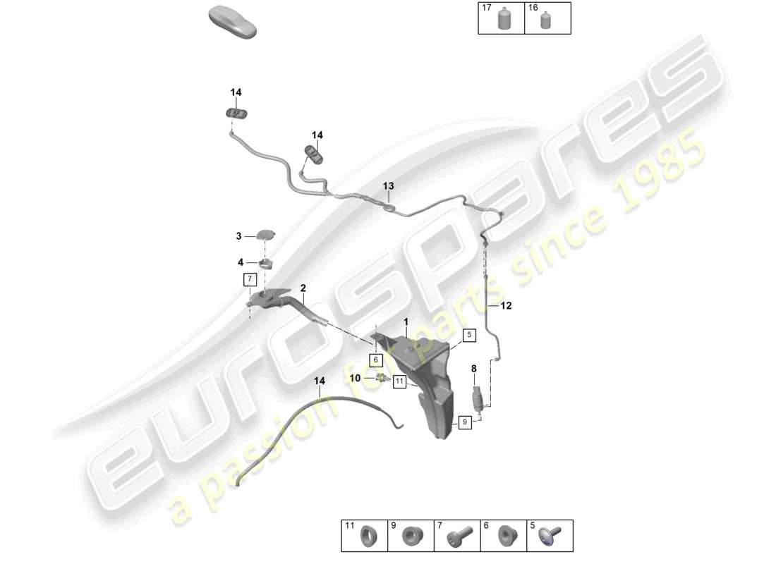 porsche 2020 (992-1 turbo / s) scheibe teilediagramm