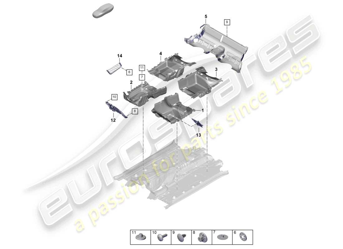 porsche 2026 (panamera 976) bodenbeläge - ersatzteildiagramm