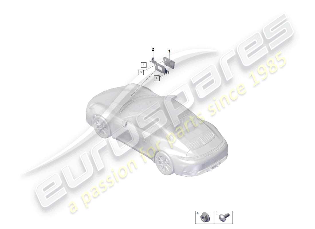 porsche 2024 (992-2) steuergerät für fahrgestell türsteuergerät teilediagramm