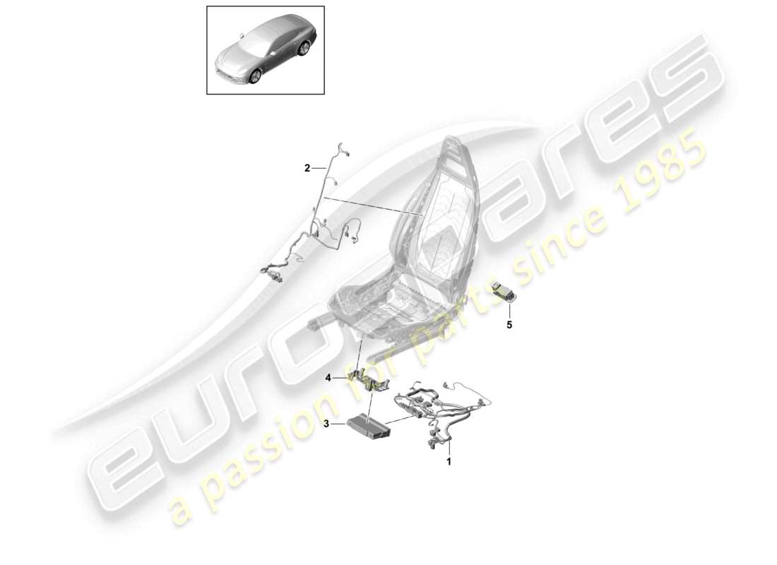 porsche 2021 (panamera 971-1) kabelbäume sitzlehne komfortsitz teilediagramm