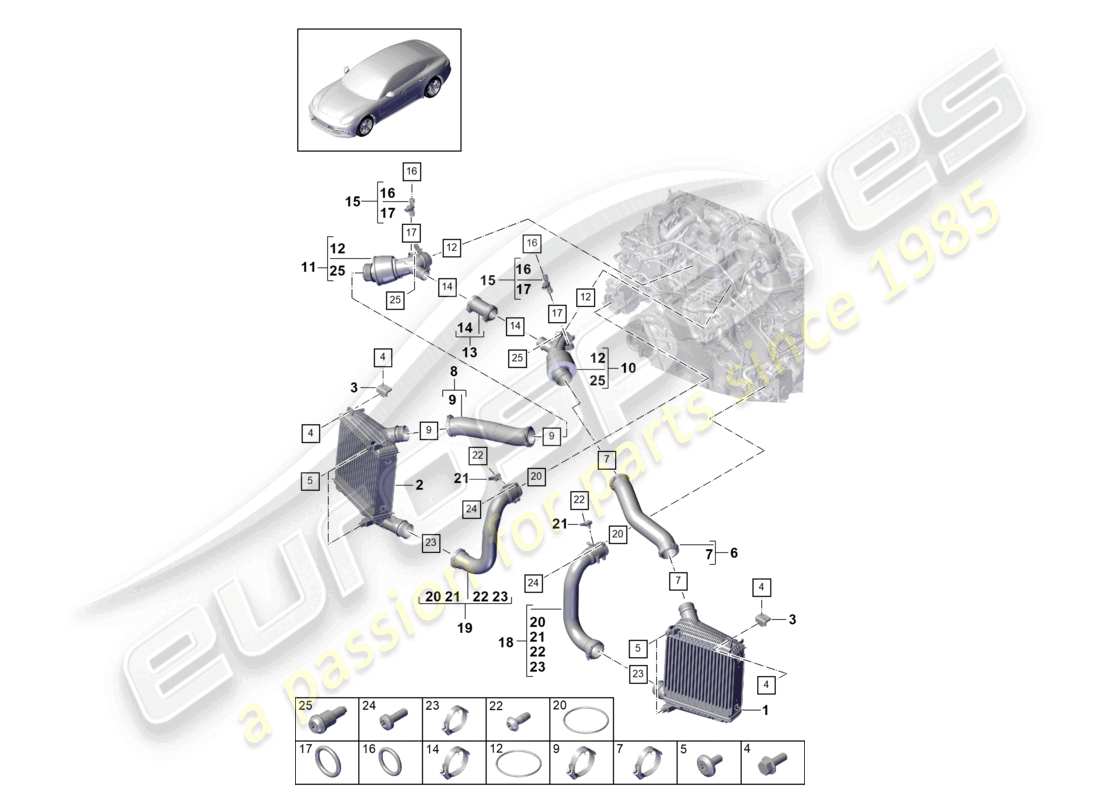 porsche 2021 (panamera 971-1) ladeluftkühler-druckrohr teilediagramm