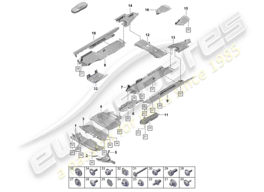 porsche 2025 (cayenne e3 pa) trim offroad unterboden zubehör teilediagramm
