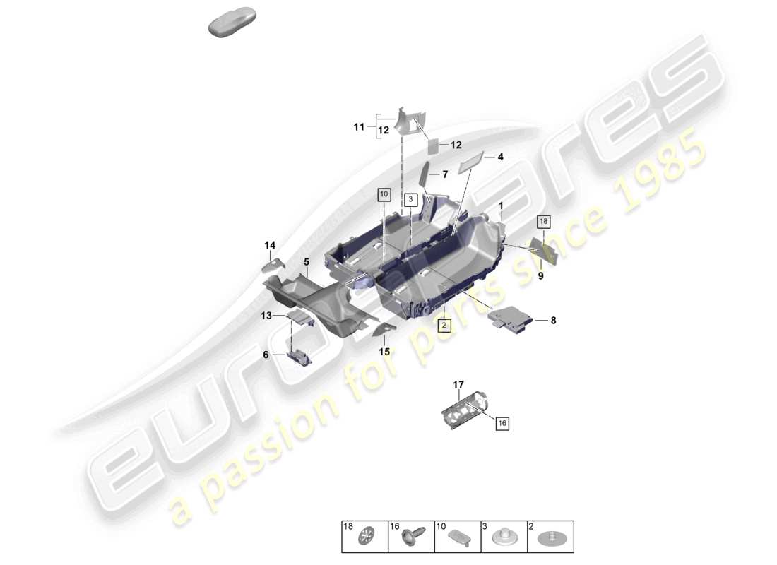 porsche 2026 (992-2 gt3) bodenbelags-(teppich-)leisten - teilediagramm