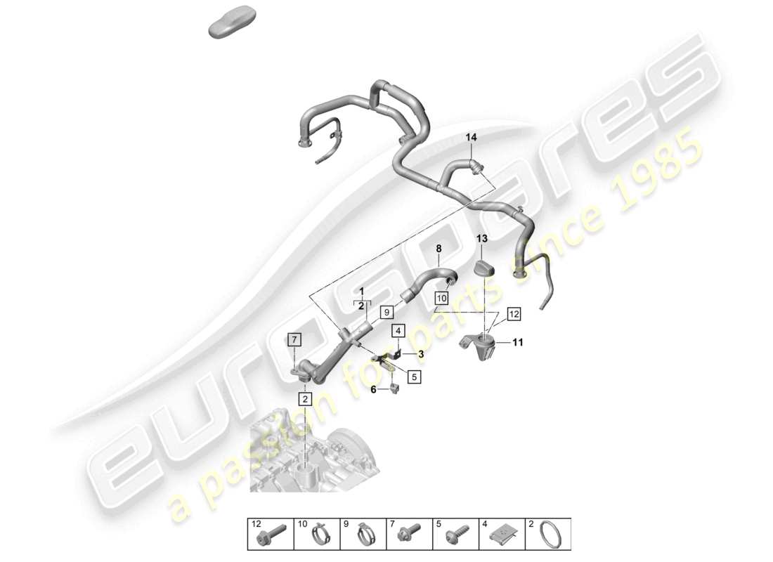 porsche 2022 (992-1 turbo / s) öleinfüllstutzen öleinfüllrohr ersatzteildiagramm