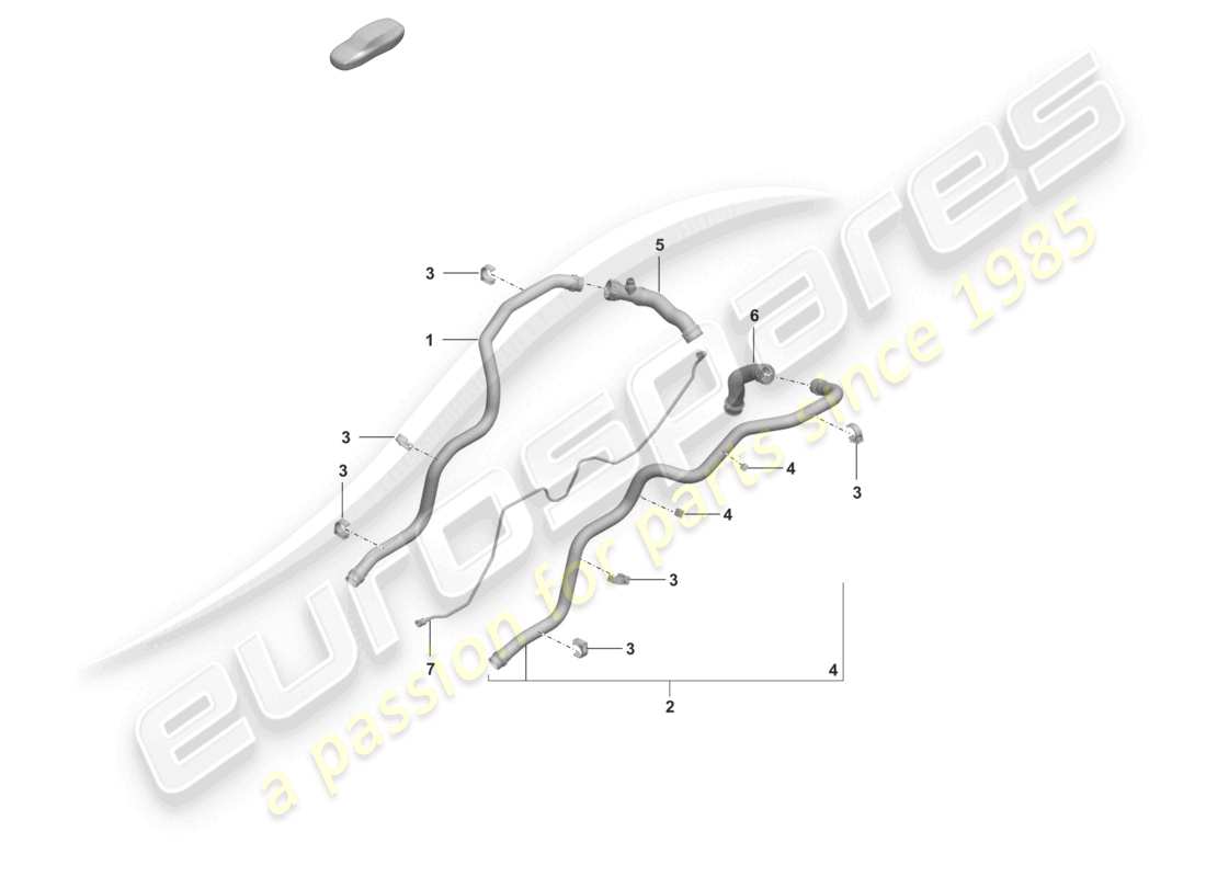 porsche 2022 (992-1 turbo / s) kühlmittelkühlsystem heckteil-diagramm
