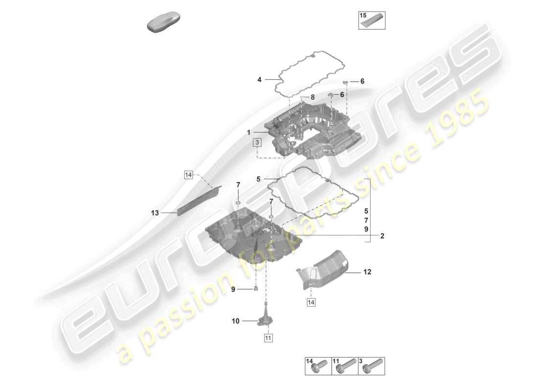 porsche 2023 (992-1 turbo / s) ölwannen-ersatzteildiagramm