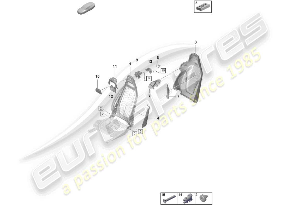 porsche 2026 (taycan 9j1-2) lehnenrahmen sportsitz teilediagramm