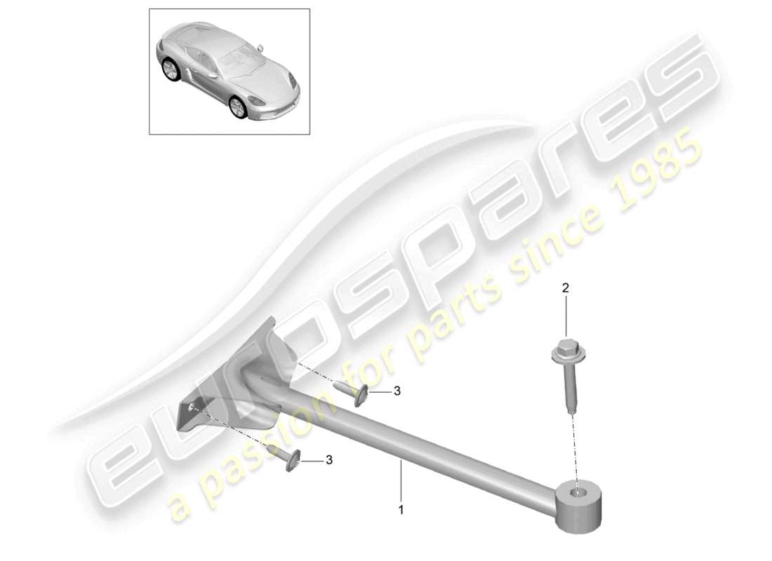 porsche 2021 (718 cayman) dome strut-ersatzteildiagramm
