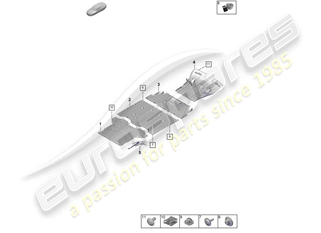 porsche 2025 (992-2 gt3) cw-unterbodenverkleidung zubehör teilediagramm