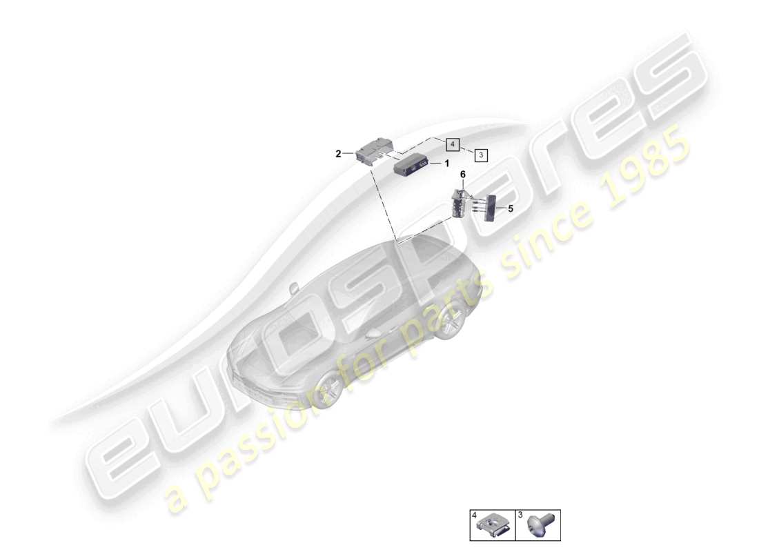 porsche 2025 (panamera 976) steuergerät für real time monitoring (rtm) und aerial part diagram