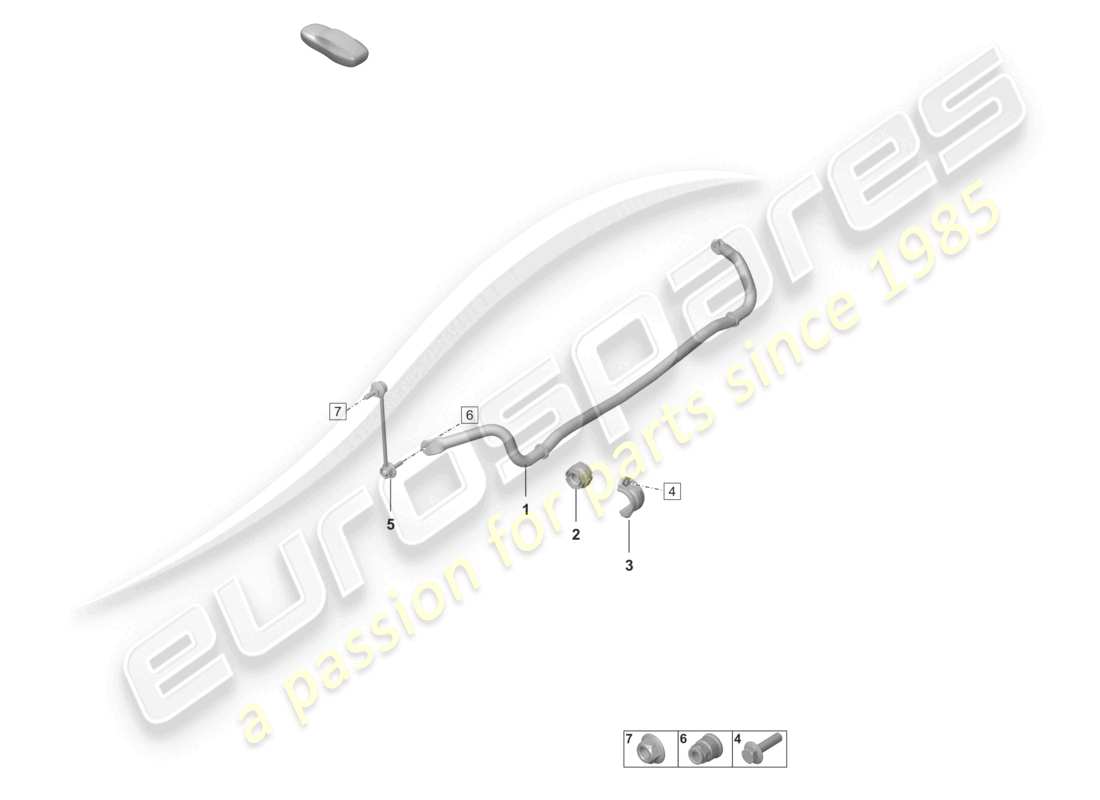 porsche 2022 (992-1 turbo / s) stabilisator koppelstange teilediagramm