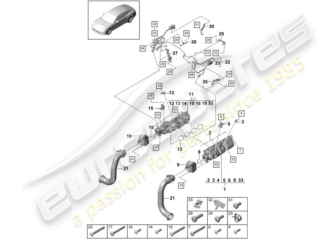 porsche 2021 (panamera 971-1) ansaugkrümmerentlüftung für kraftstofftank teilediagramm