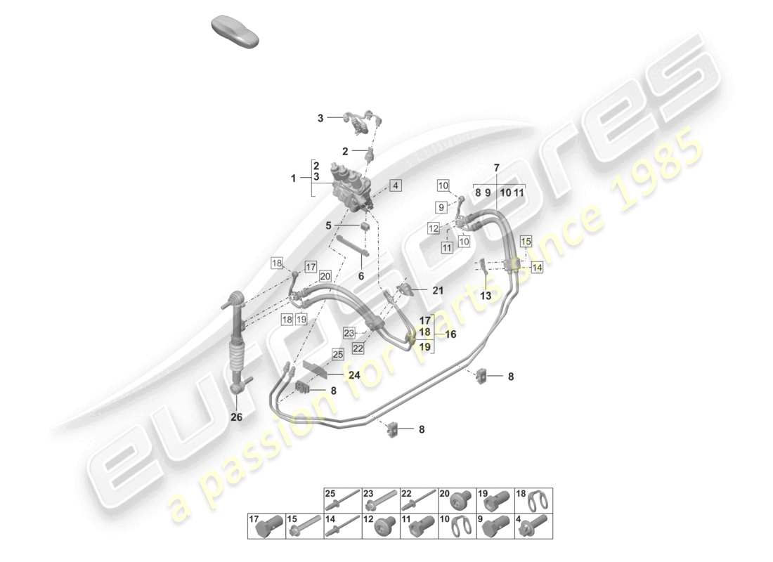 porsche 2022 (992-1 turbo / s) hydraulikleitung ventilblock pdcc teilediagramm