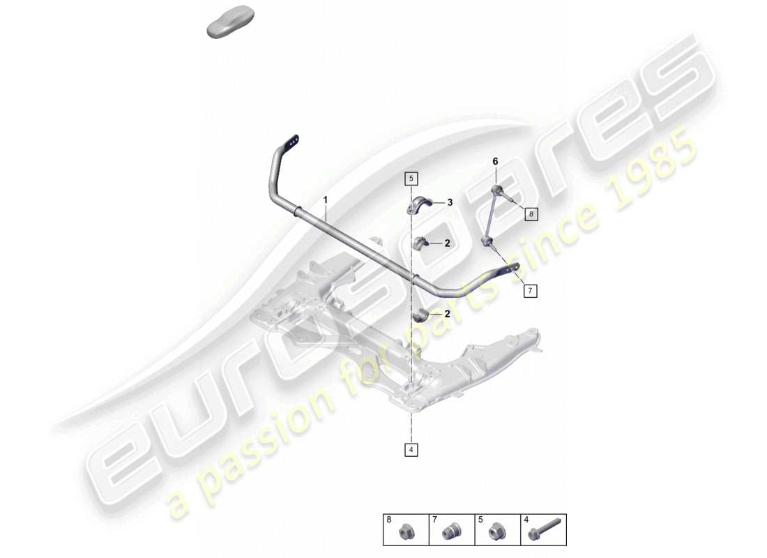porsche 2021 (718 cayman gt4) stabilisator-ersatzteildiagramm