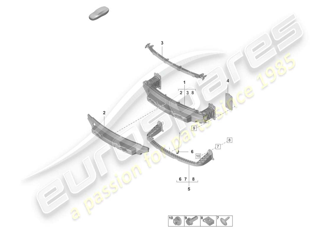 porsche 2022 (992-1 gt3/rs/st) stoßstangenträger vorne ersatzteilzeichnung