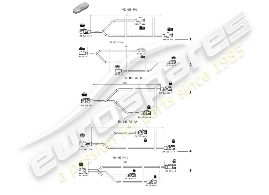 porsche 2025 (macan-e) datenverbindungsleitung teilediagramm