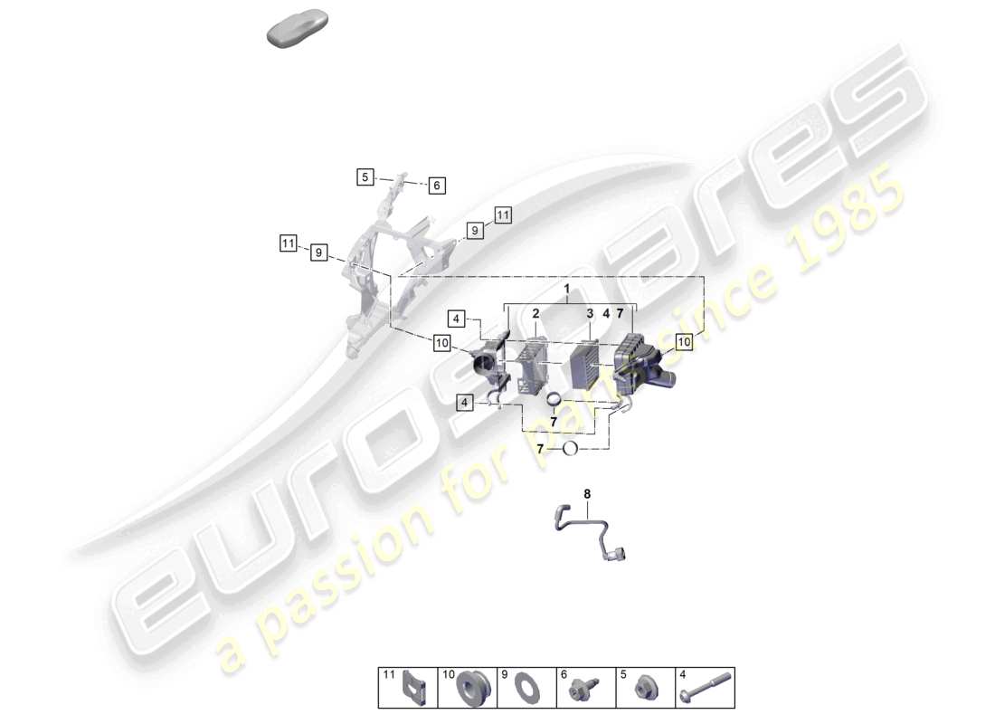 porsche 2026 (992-2 turbo / s) luftfilter teilediagramm