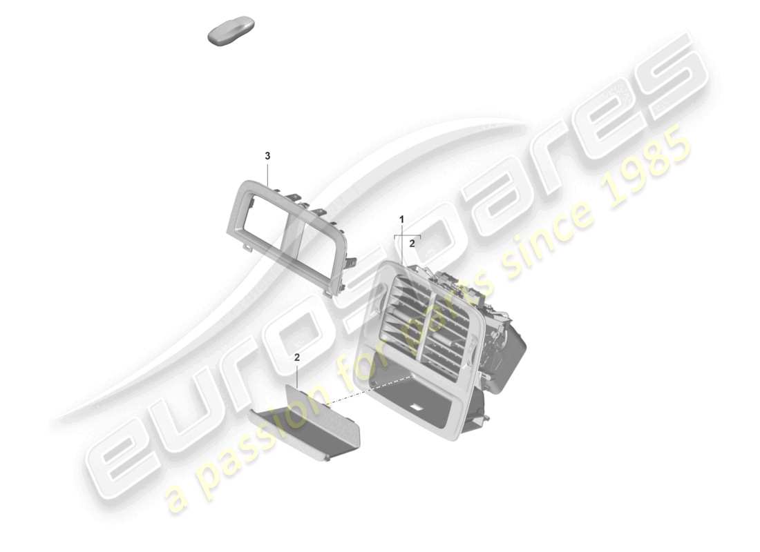 porsche 2026 (taycan 9j1-2) entlüftung hinten mittelkonsole teilediagramm