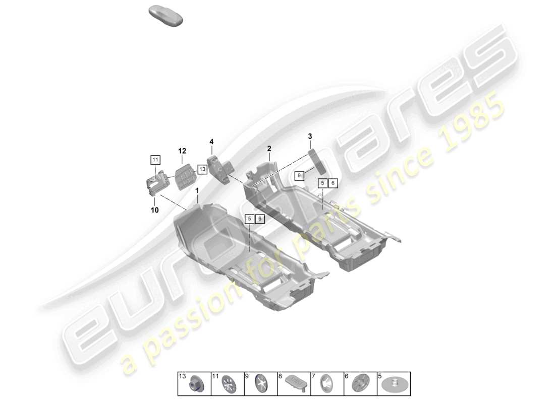 porsche 2020 (taycan 9j1-1) bodenbelags-(teppich-)leisten - teilediagramm