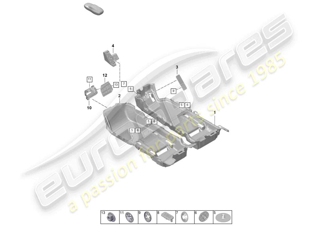 porsche 2020 (taycan 9j1-1) bodenbelags-(teppich-)leisten - teilediagramm