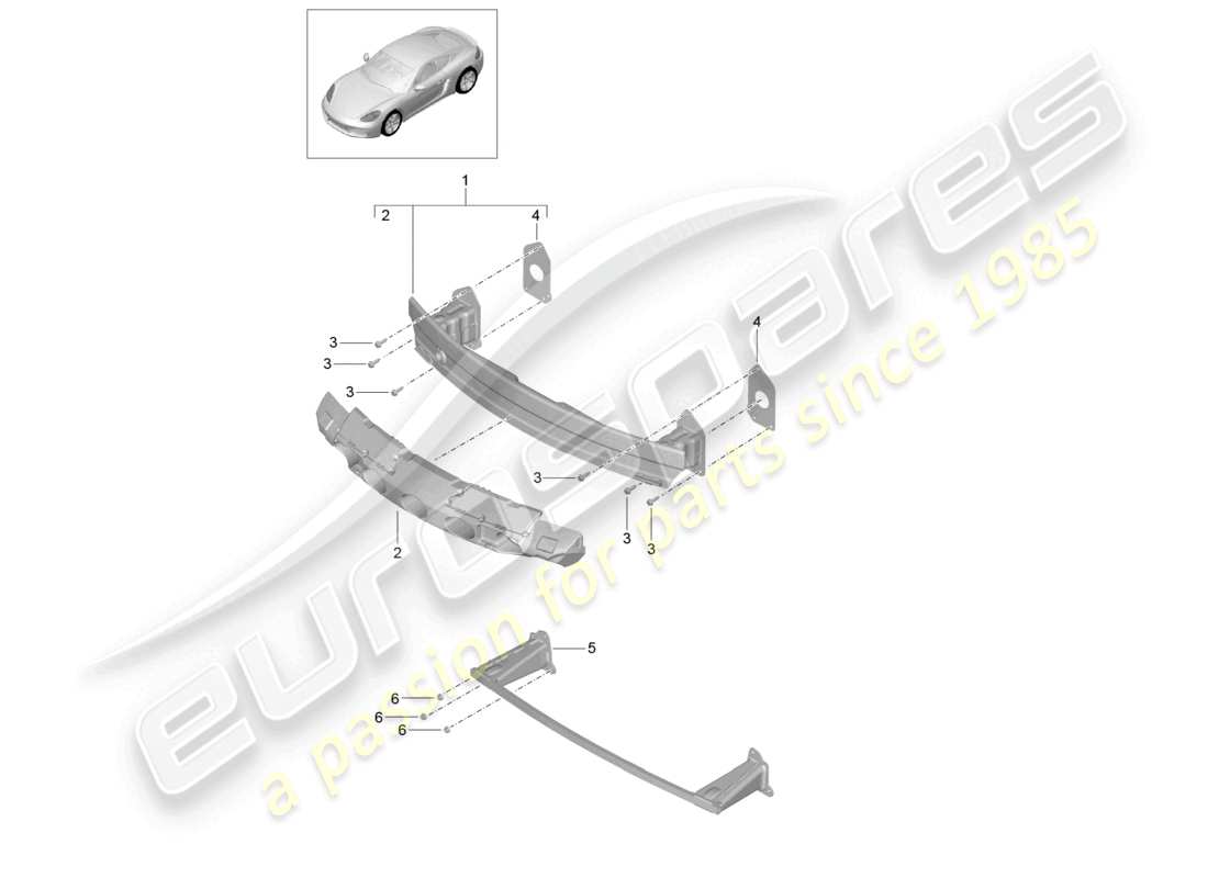 porsche 2025 (718 cayman) stoßstangenträger vorn teilediagramm