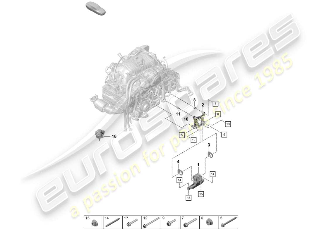 porsche 2021 (718 cayman gt4) motorhebezeug teilediagramm