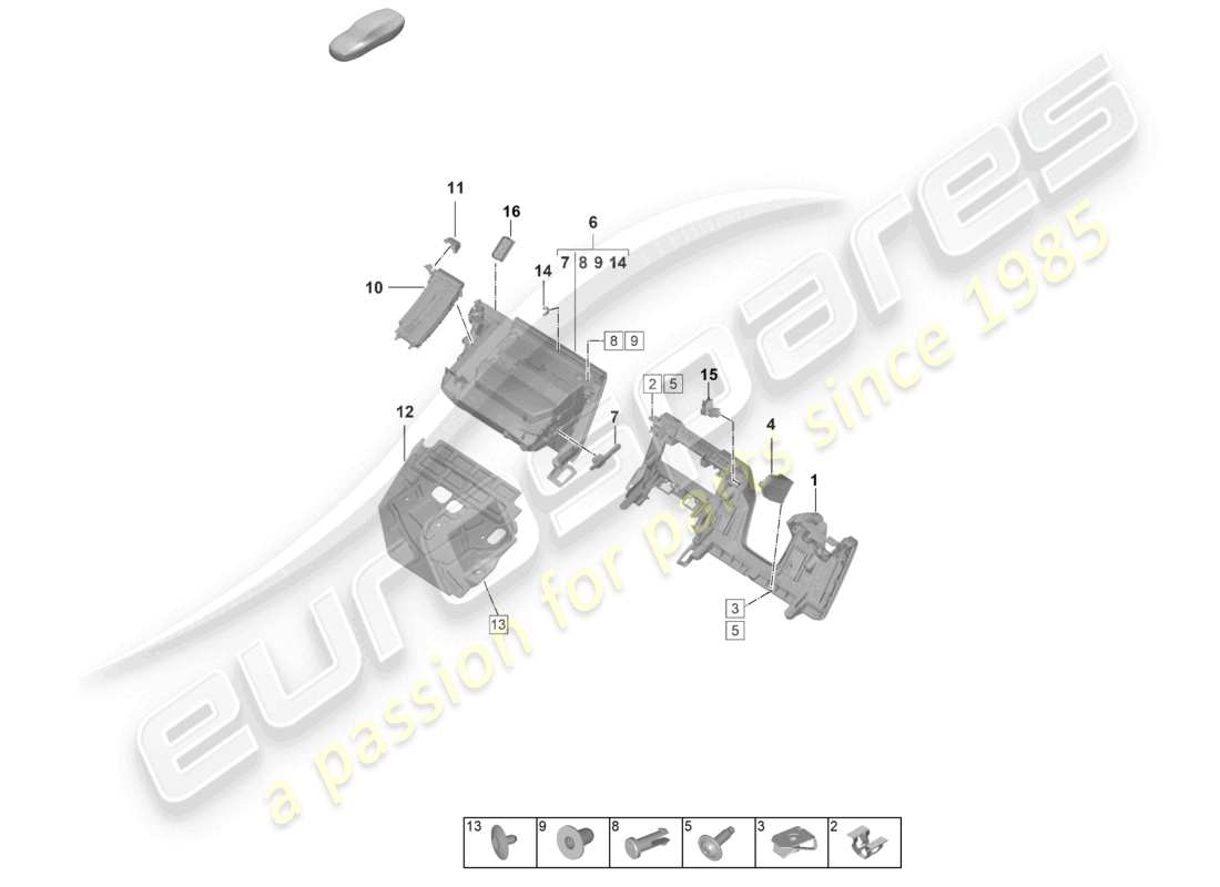 porsche 2022 (992-1 gt3/rs/st) handschuhfach und verkleidung (fahrerseite) teilediagramm