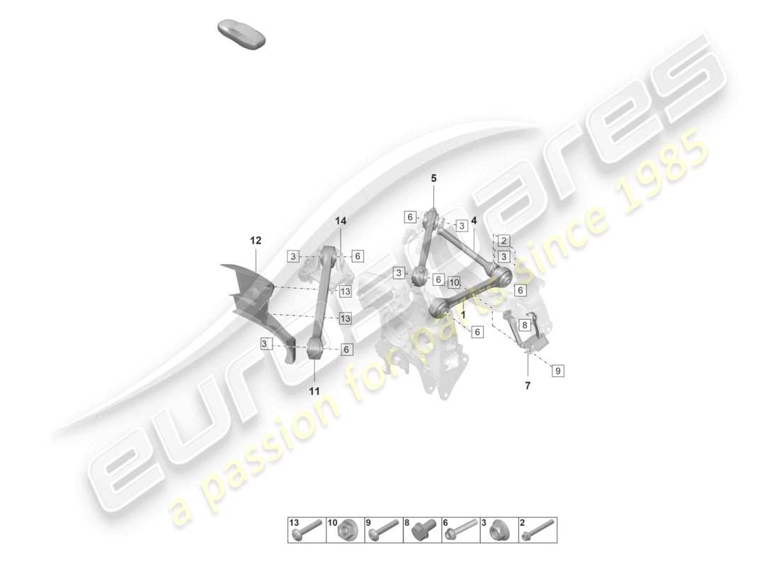 porsche 2023 (992-1 gt3/rs/st) querlenker hinterachse teilediagramm