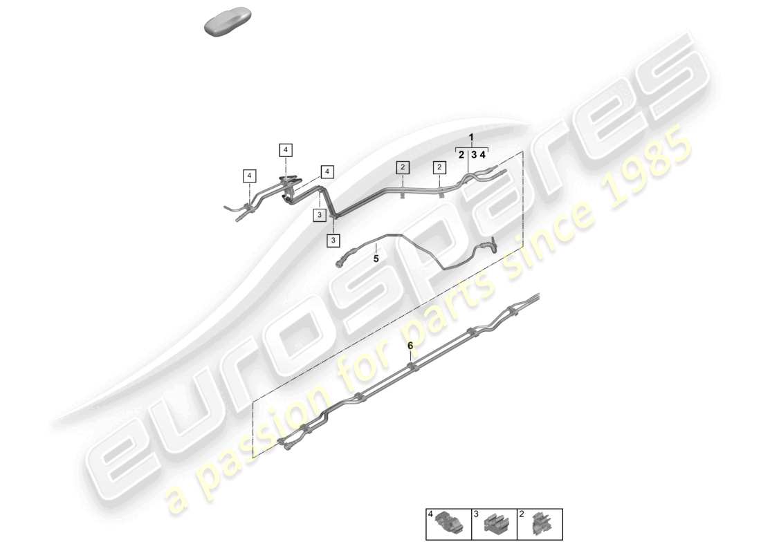 porsche 2024 (992-2) kraftstoffleitung hinten ersatzteildiagramm