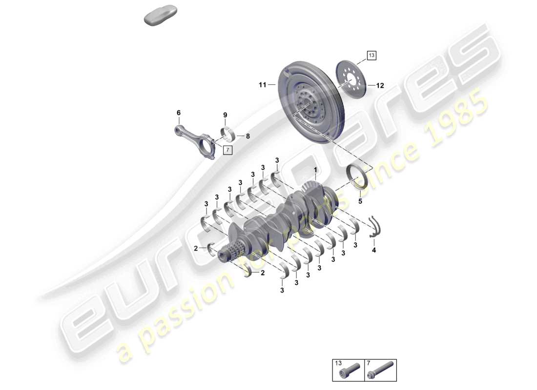 porsche 2024 (992-2) kurbelwelle pleuel schwungrad teile diagramm