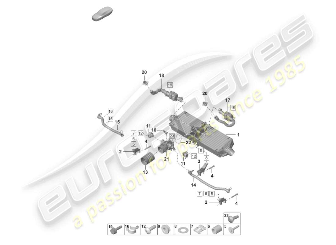 porsche 2022 (992-1) ladeluftkühler geräuschgenerator teilediagramm