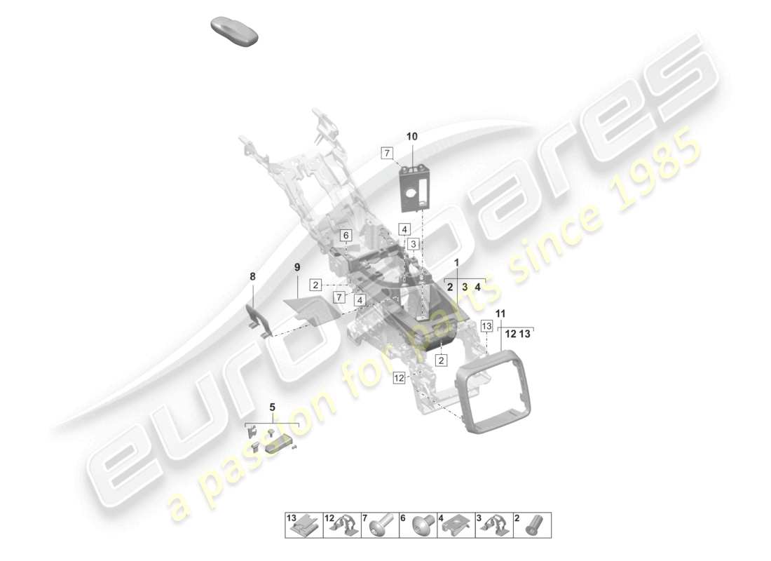 porsche 2023 (taycan 9j1-1) staufachverkleidung hinten teilebild