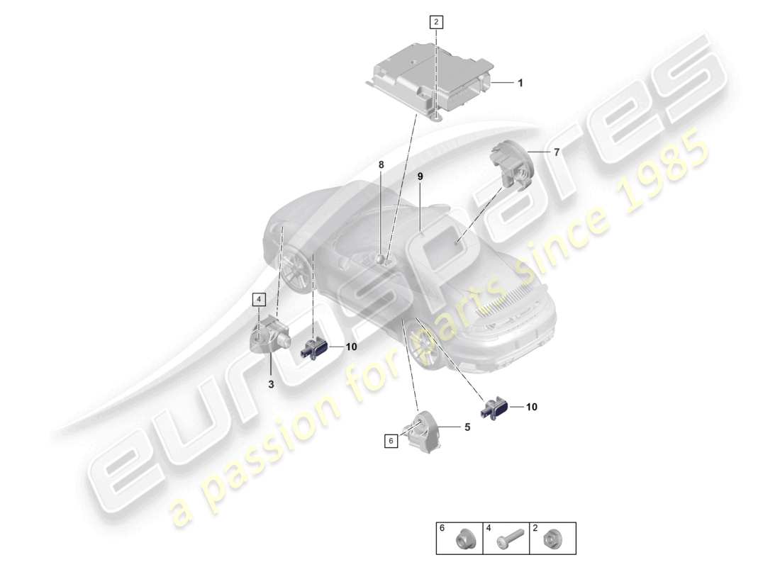 porsche 2026 (992-2 turbo / s) steuergerät für airbag crashsensor für airbag ersatzteilliste