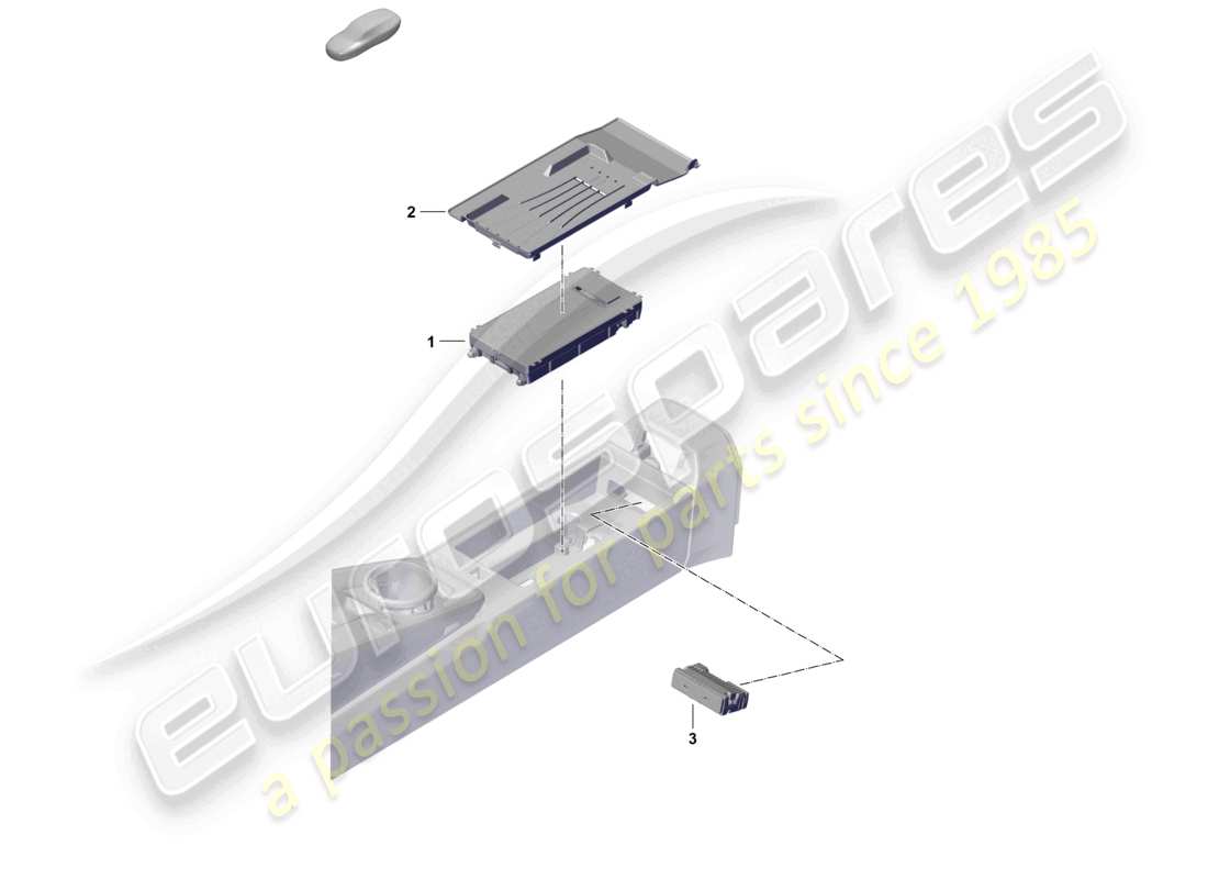 porsche 2025 (992-2 gt3) induktionsladegerät für mobiltelefon multimedia-schnittstelle teilediagramm