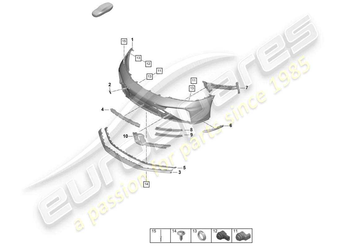 porsche 2024 (992-2) stoßfänger vorne sport design paket aerokit teilediagramm