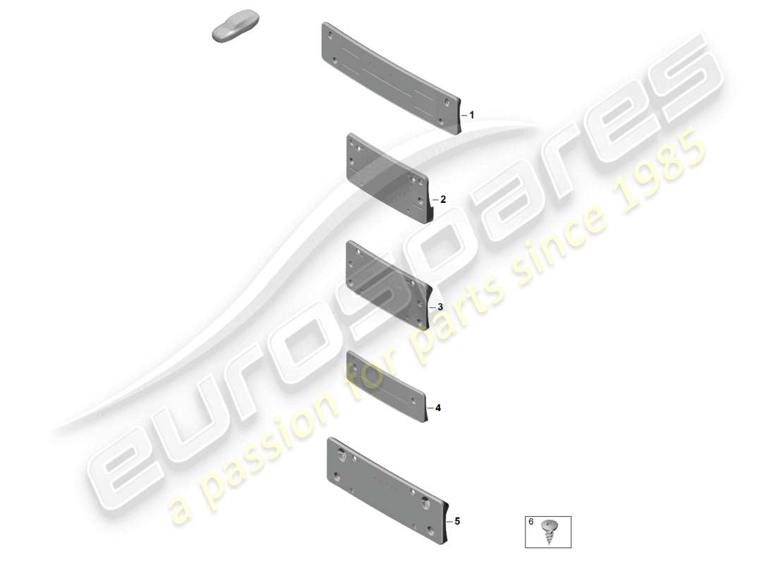porsche 2024 (992-2) kennzeichenhalter ersatzteildiagramm